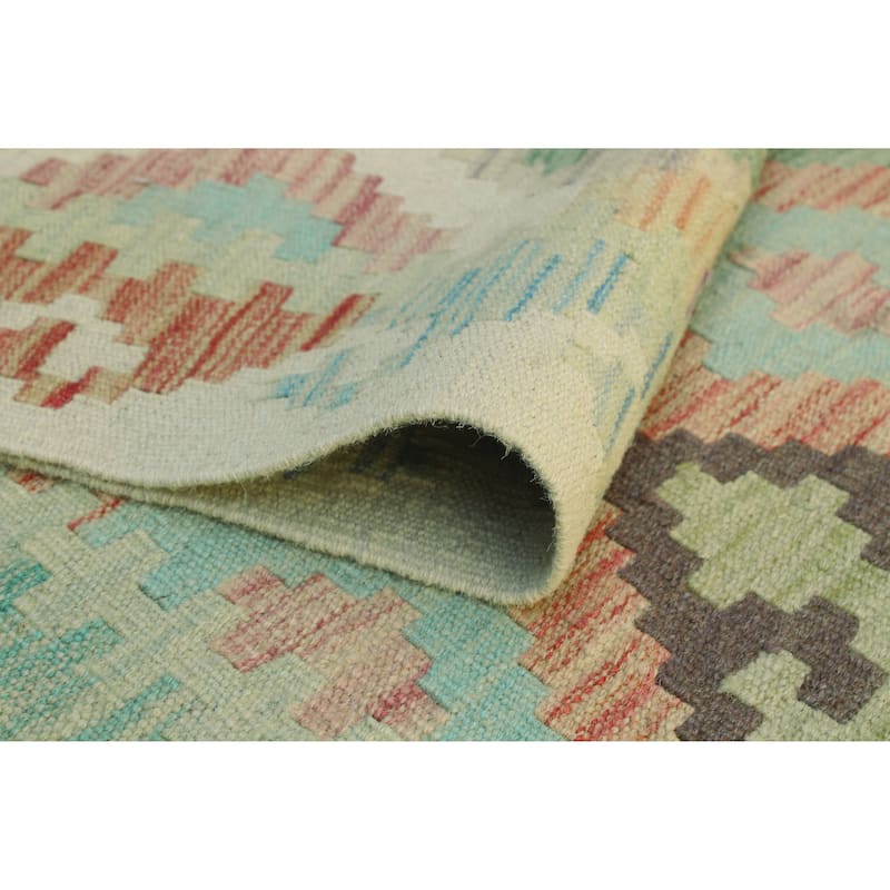 Sun Faded Flatweave Muhaimin Rust/Ivory Rug - 4'9" x 6'7"