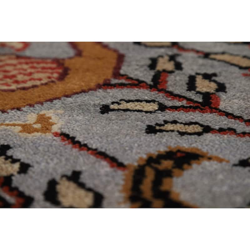 Animals Pictorial Ziegler Indian Runner Rug Hand-Knotted Wool Carpet - 2'7"x 8'0"