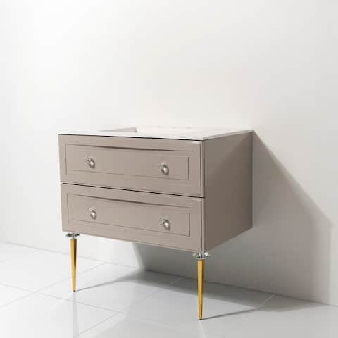 Alma Collection 30" Vanity with Gold Accessories