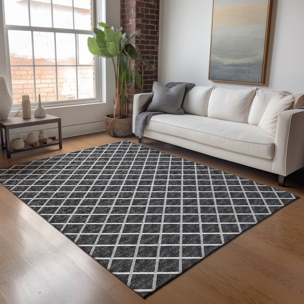 Premium Washable Super Soft Modern Trellis Mayfield Rug