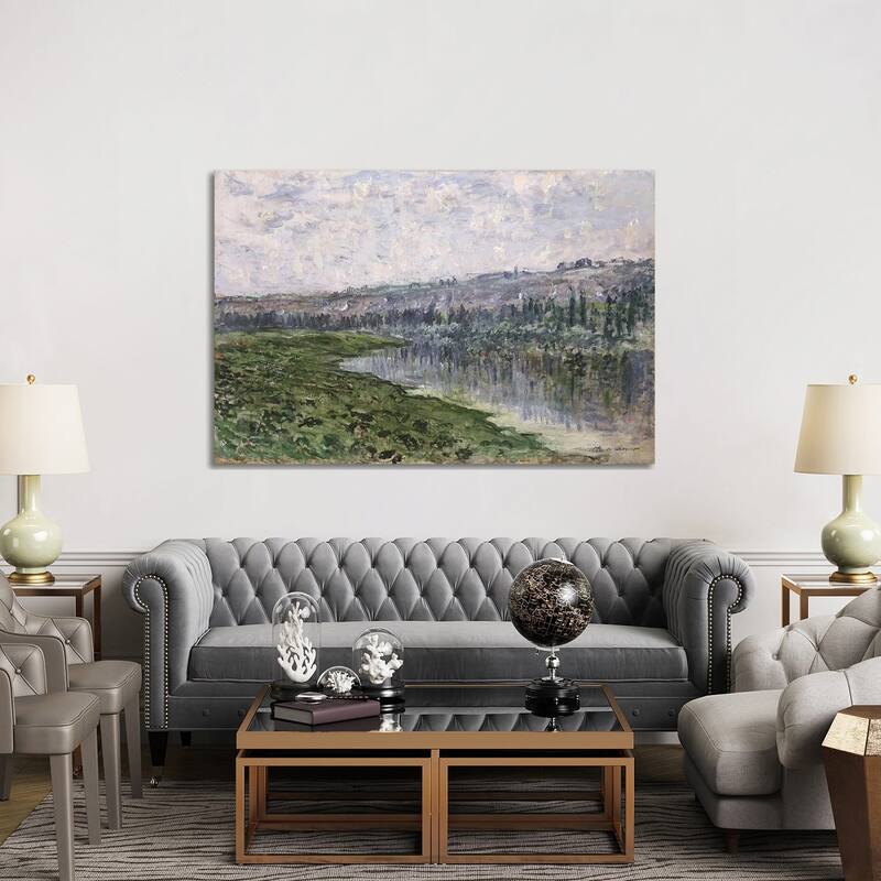 iCanvas "The Seine and the Hills of Chantemsle, 1880 " by Claude Monet Canvas Print
