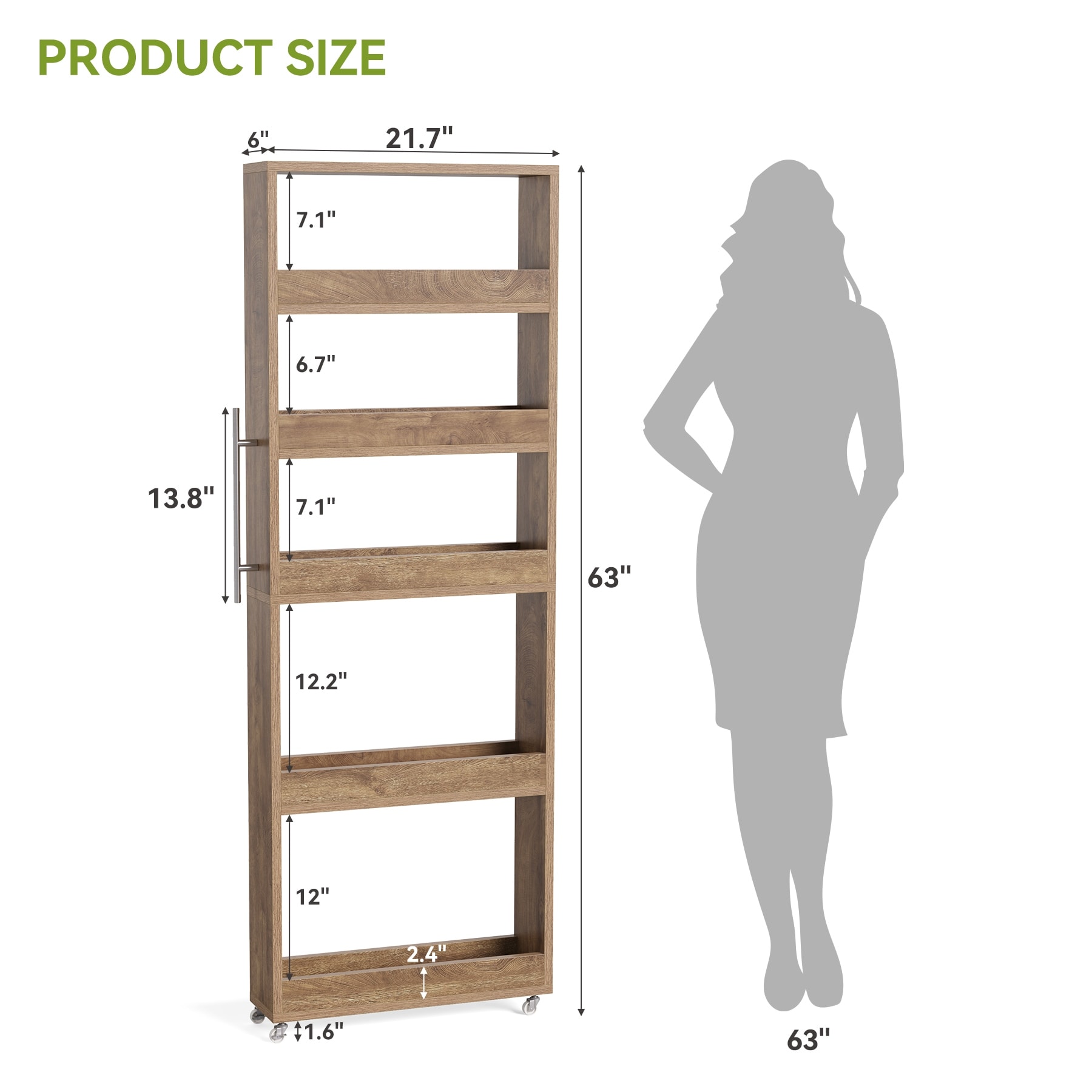 5-tier-Tall-Slim-Storage-Cart-