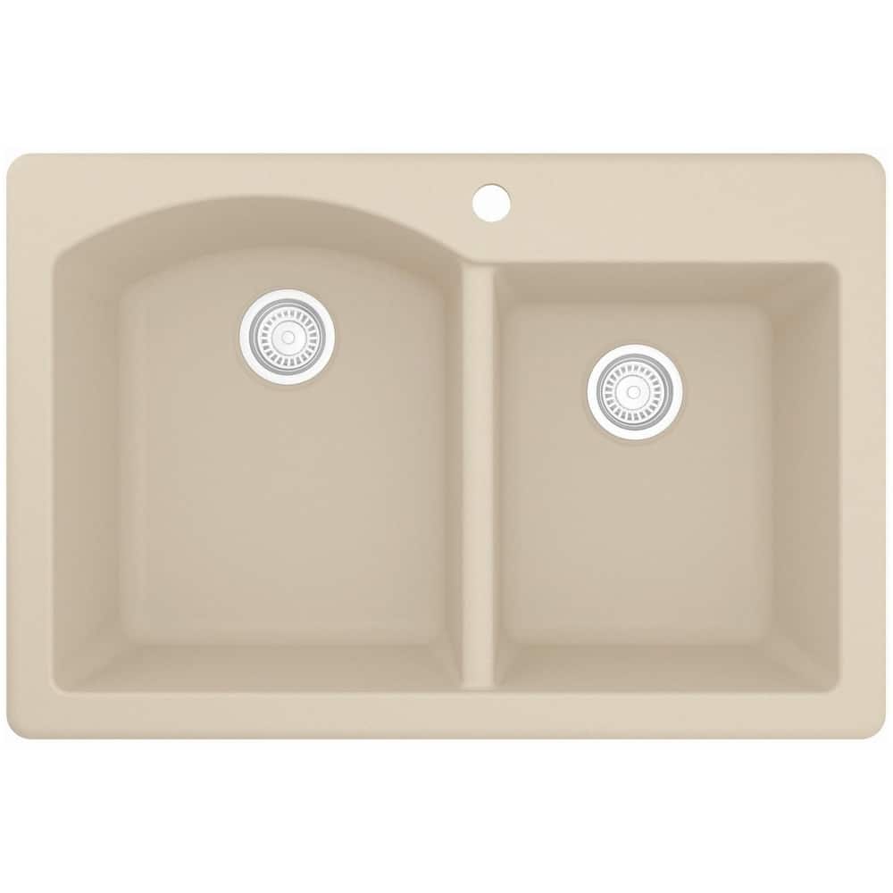 Karran USA QT-610 Quartz QT 33" Drop In Double Basin Quartz Composite