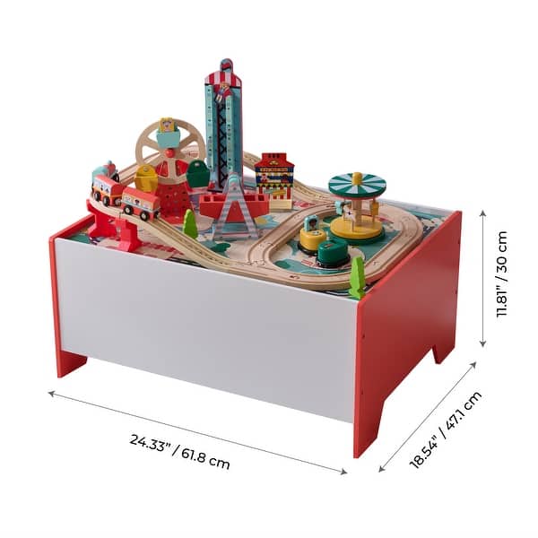 Teamson Kids Florida Amusement Park Multicolor Activity Table with 6 Mini-Games