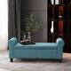 Hayes Upholstered Storage Ottoman Bench by Christopher Knight Home - Dark Teal+Dark Brown