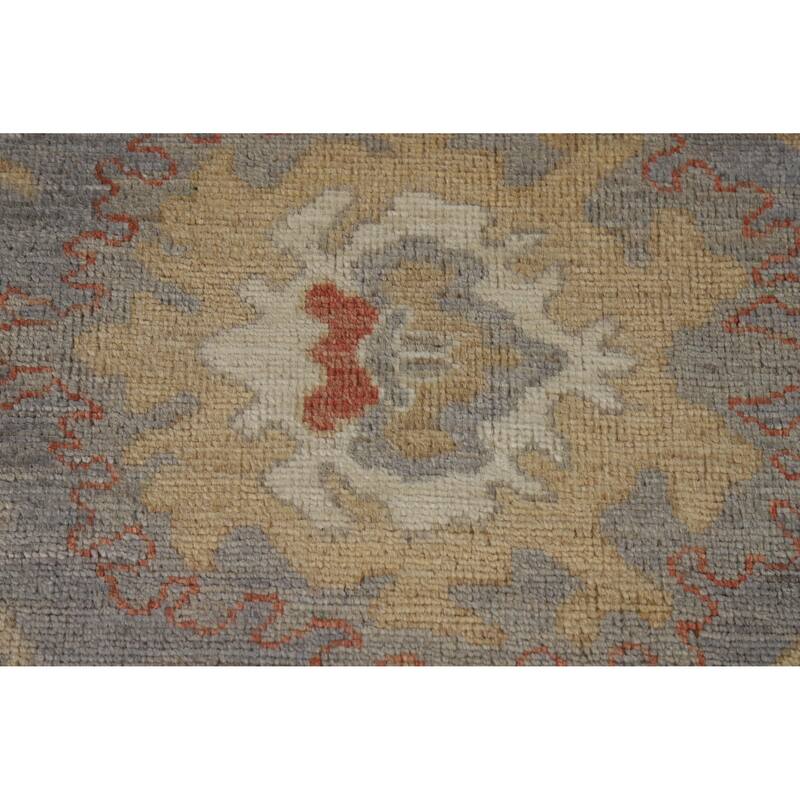 Hand Knotted Oriental 100% Wool Carpet Transitional All-Over Greys & Charcoal Oushak Area Rug - 9' 9'' X 8' 3''