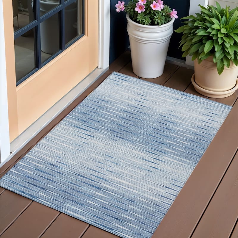 HomeRoots Abstract Transitional Rectangle Outdoor Rug - 3' x 5'
