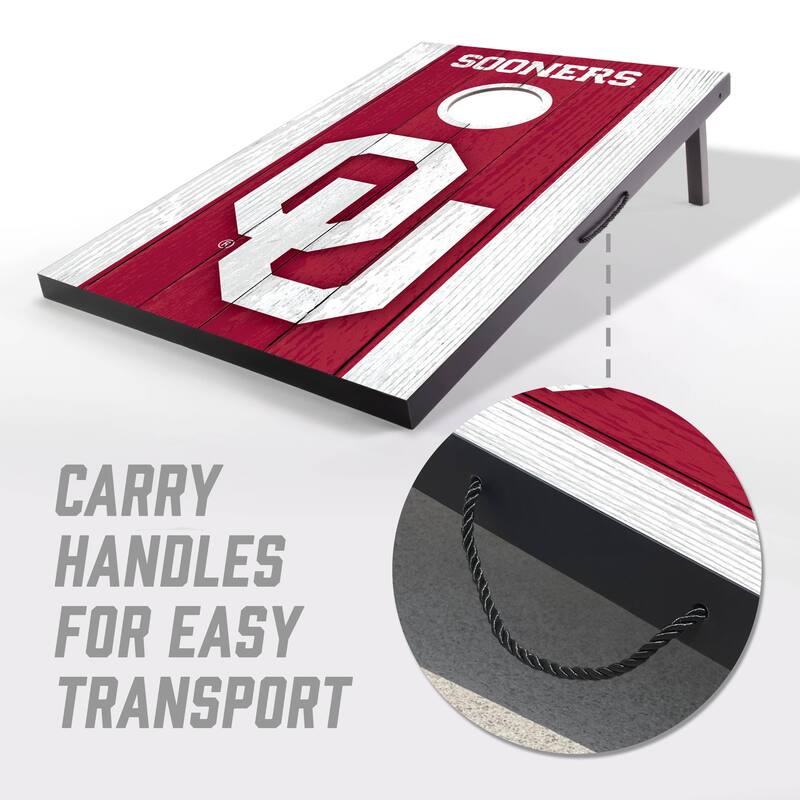 Oklahoma Sooners NCAA Compact 2x3 Tailgate Cornhole Board Set