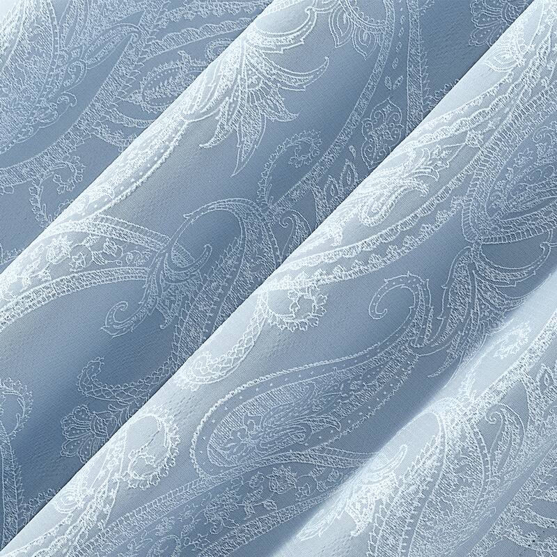 Sun Zero Pedra Paisley Embroidery Total Blackout Back Tab 1-Piece Curtain Panel, Single Panel