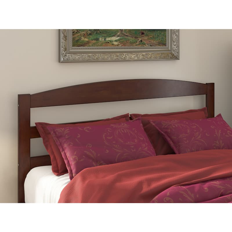 Walnut Horizontal Slat Queen Headboard with Warm Wood Finish and Traditional Sleek Design
