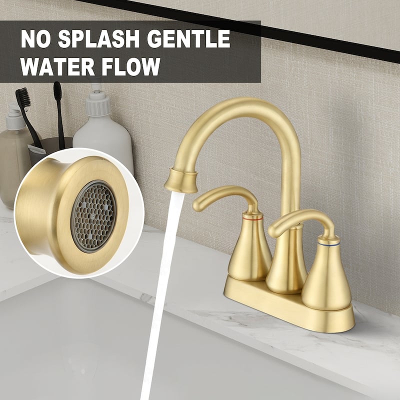 Topcraft Two Handle Bathroom Sink Faucet with Pop-Up Drainer