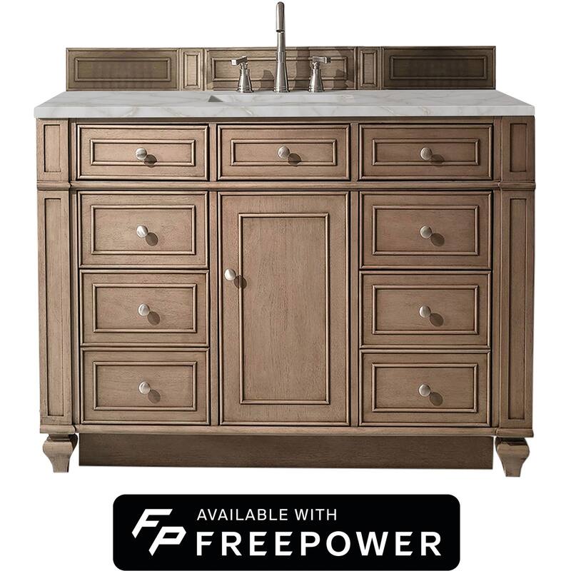 James Martin Vanities 157-V48-FVSL Bristol 48" Free Standing Single - Whitewashed Walnut