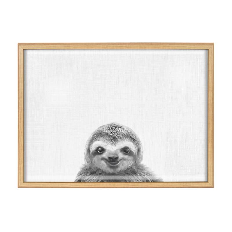 Kate and Laurel Blake Sloth Printed Glass by Simon Te of Tai Prints - 18x24