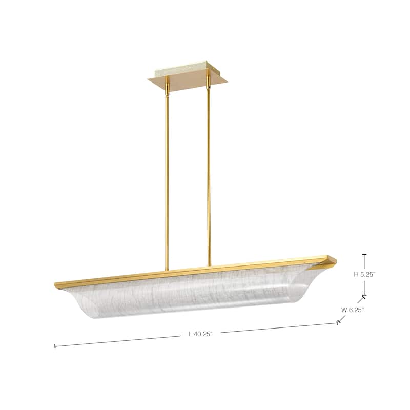 Idris LED Island Pendant Vintage Brass Finish Light Guide Panels - Vintage Brass