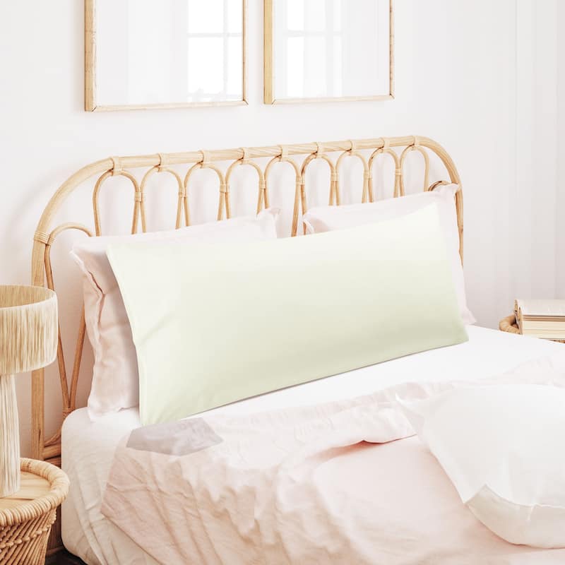 Body Pillowcase Soft 1800 Series Microfiber Long Pillow Cover - Pearl White - 20"x48"