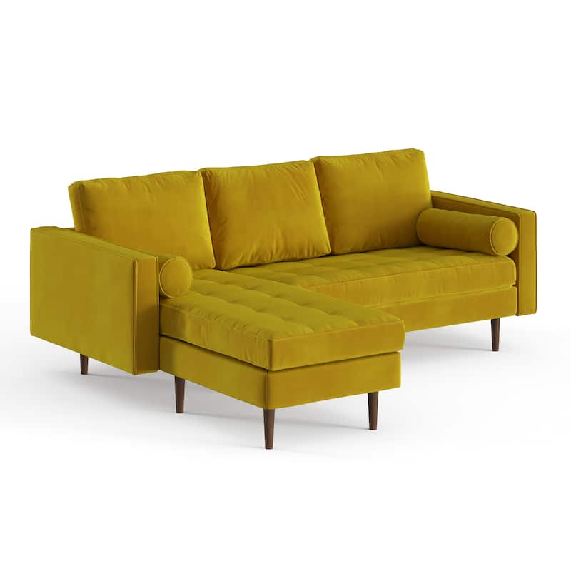Bloomfield Performance Velvet Reversible Sectional - Gold Velvet
