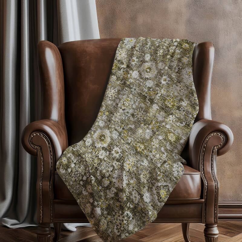 Premium Machine Washable Vintage Traditional Sherpa Throw Blanket
