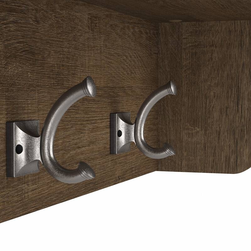 Woodland 40W Entryway Bench and Wall Mounted Shelf by Bush Furniture