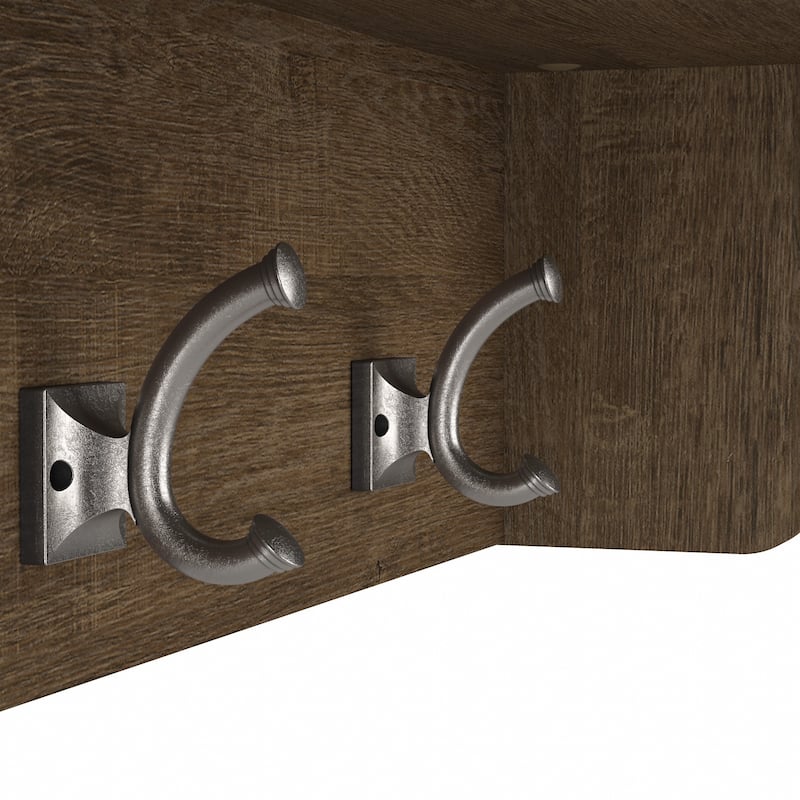 Woodland 40W Wall Mounted Coat Rack with Shelf by Bush Furniture