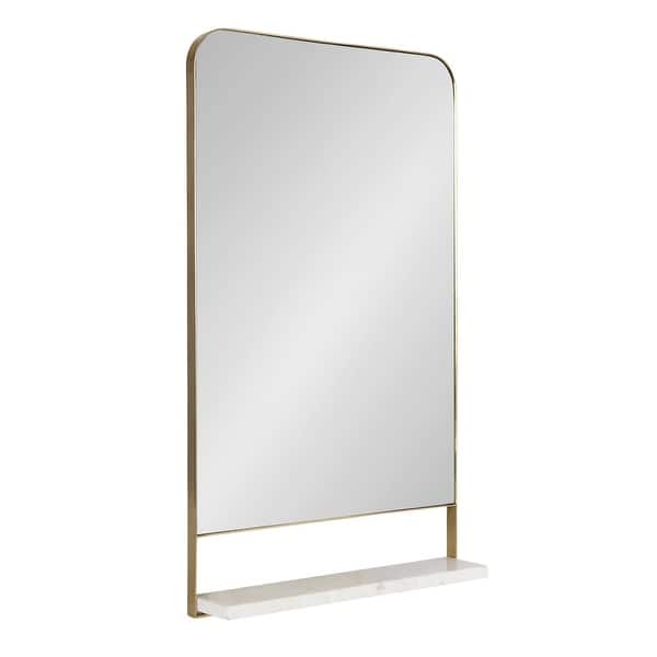 slide 2 of 9, Kate and Laurel Chadwin Rectangle Wall Mirror with Shelf - 20x34 20x34 - Gold