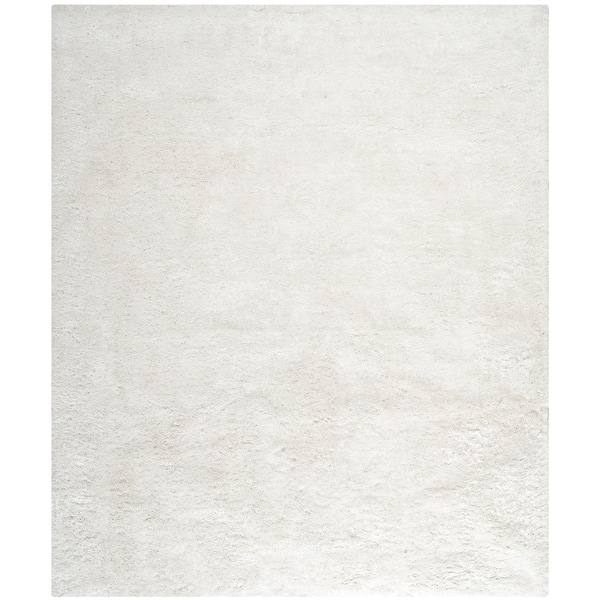 slide 2 of 10, SAFAVIEH Handmade South Beach Leonella Shag Solid Polyester Rug 10' x 14' - Snow White - Rectangle