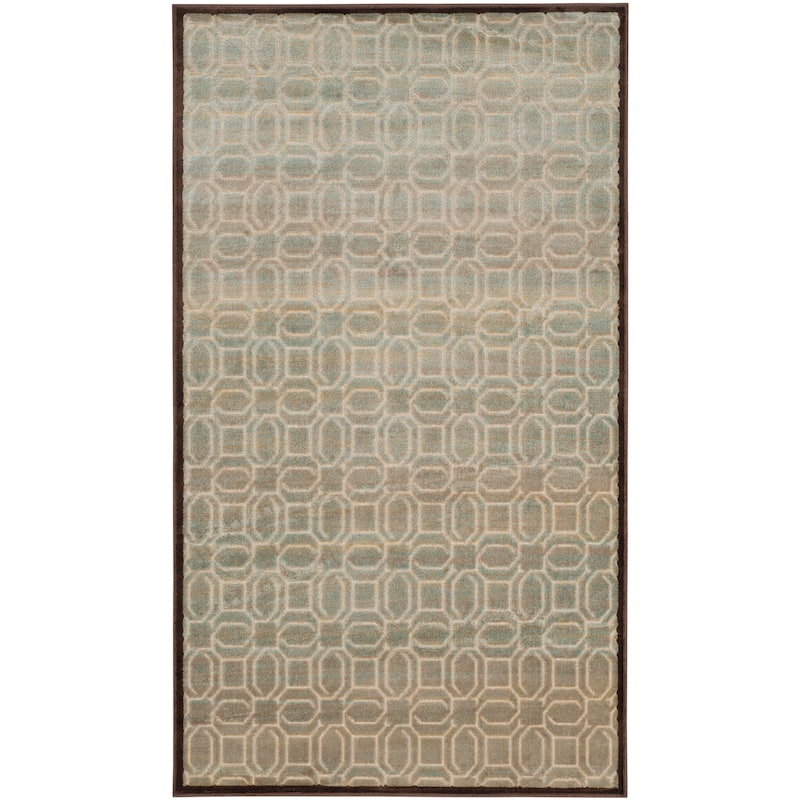 SAFAVIEH Paradise Biagina Watercolor Modern Viscose Rug - 2'7" x 4' - Creme/Brown - Rectangle