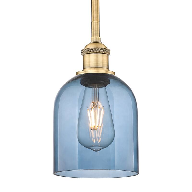 Innovations Lighting 616-1S 9 6 Bella Pendant Bella 6" Wide Mini - Brushed Brass / Princess Blue