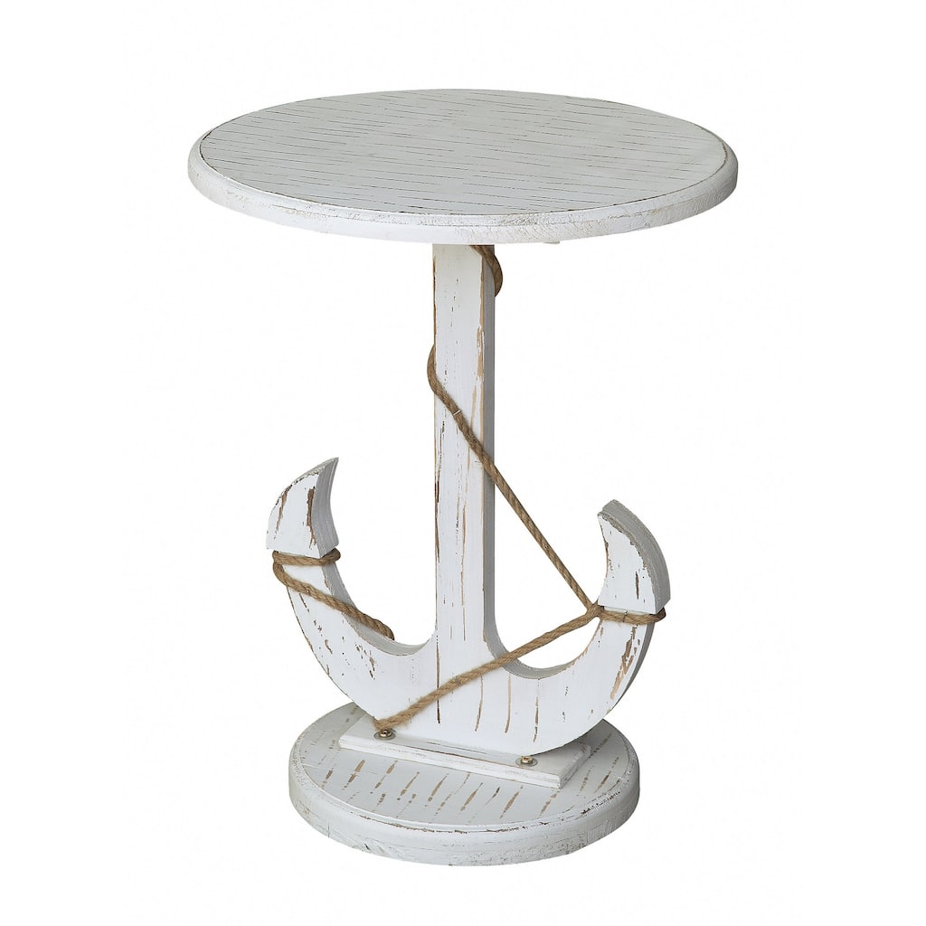 Harbor Distressed White Anchor Table