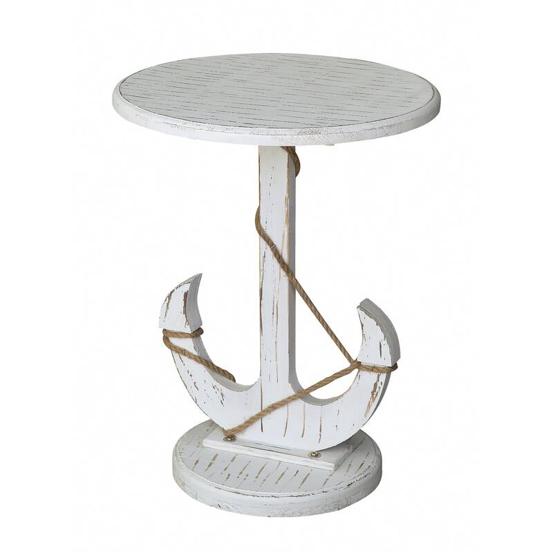Harbor Distressed White Anchor Table