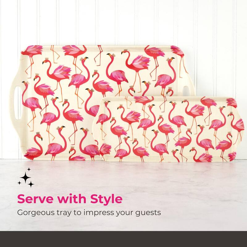 Pimpernel Sara Miller London Flamingo Large Handled Tray - 19.24" x 11.5"