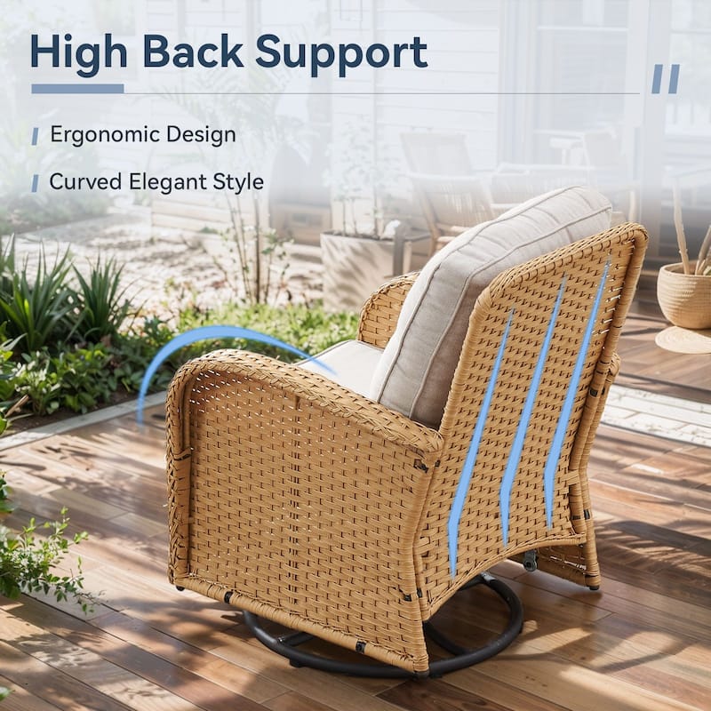 Gymojoy Outdoor Wicker Patio Furniture Loveseat and Chair Set