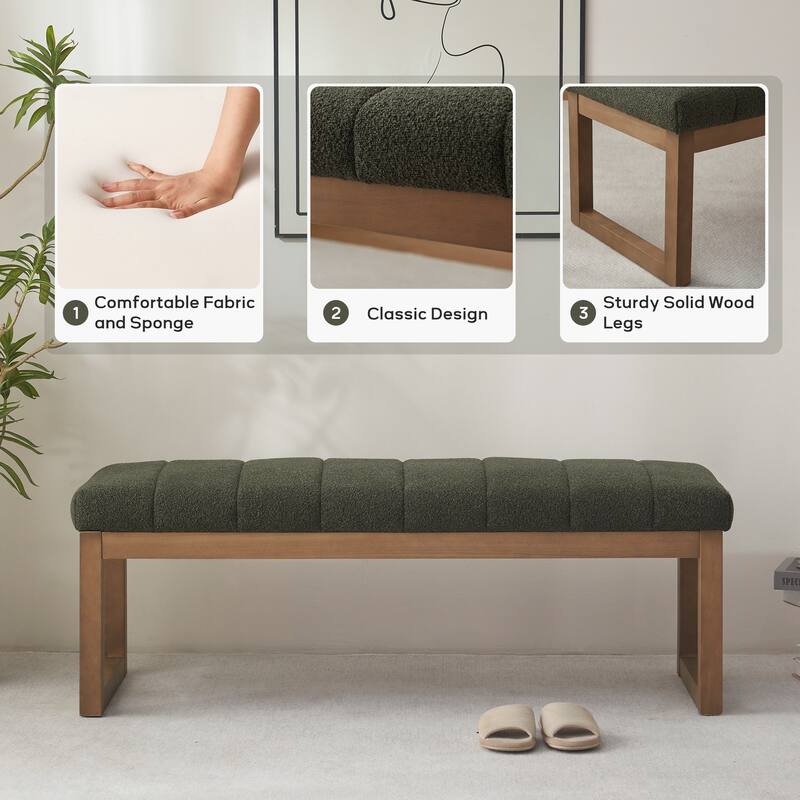 45" Entryway Upholstered Bench Shoe Rack Bench