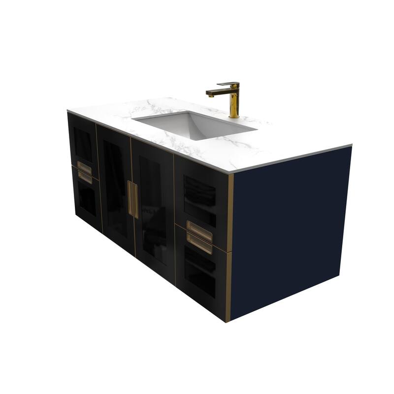 Solaria 48'' Wall Mounted Single Bathroom Vanity Set