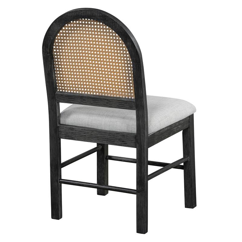 5-Piece Round Dining Set with 4 Upholstered Chairs and Extendable Table for Family Meals and Gatherings