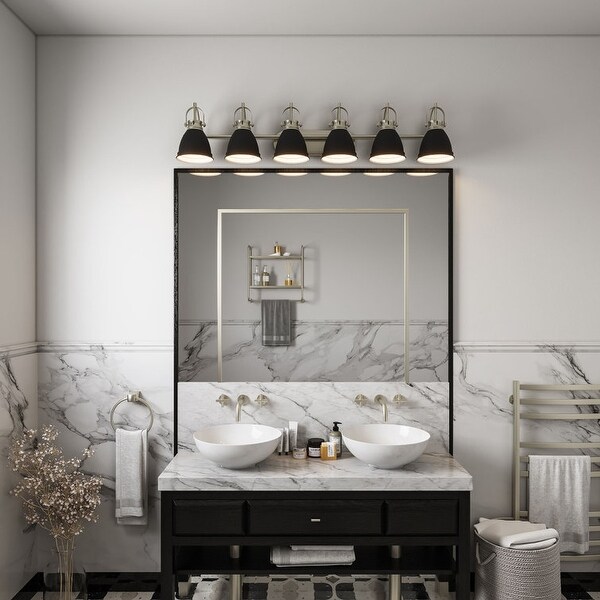 Redondo 6 Light Black Shade Vanity Light Acroma 6906SNAZ