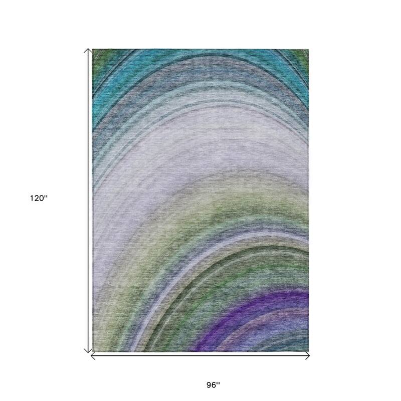 HomeRoots Abstract Transitional Rectangle Outdoor Rug