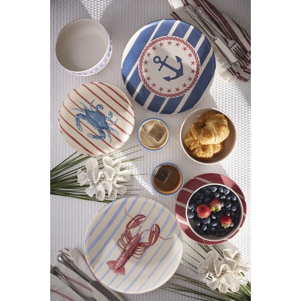 Oneida Wharfside 12-Piece Melamine/Bamboo Dinnerware Set for 4