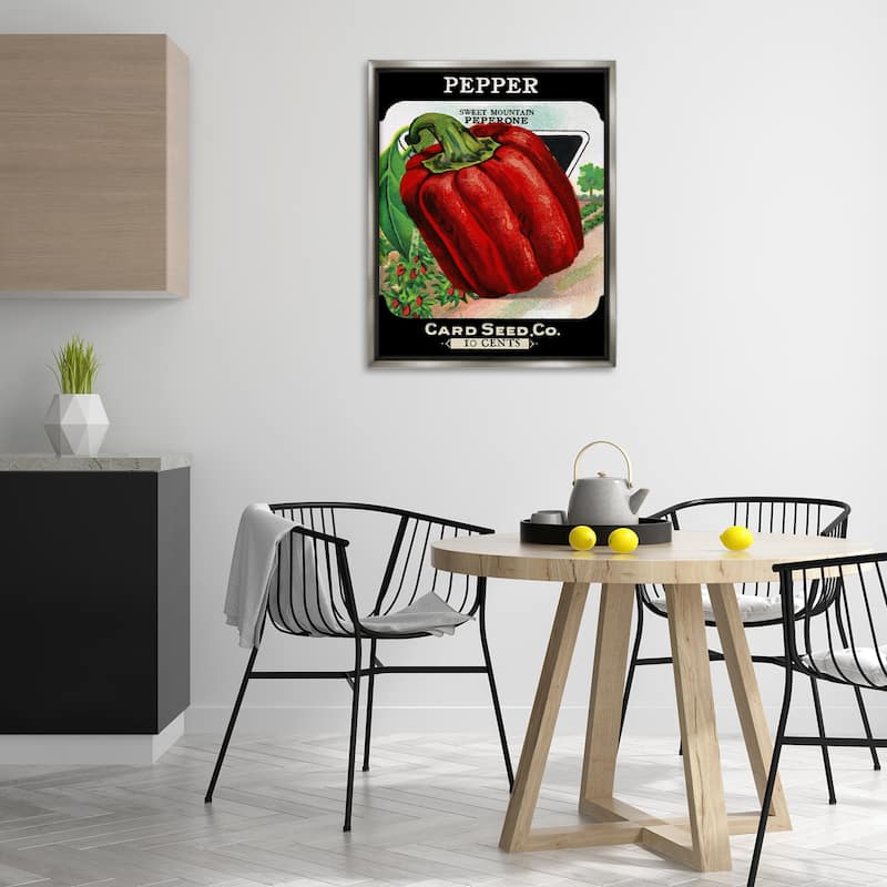 Stupell Vintage Garden Peppers Framed Floater Canvas Wall Art Design By Lil' Rue