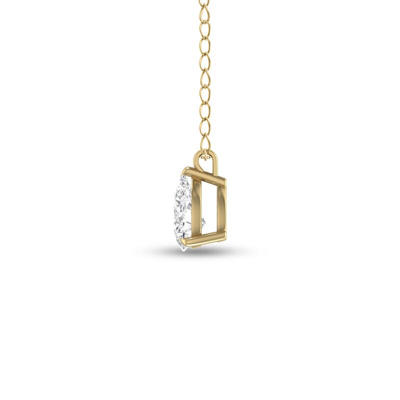 Marquee Lab Grown 1/4 Carat Pear Solitaire Diamond Pendant in 14K Yellow Gold