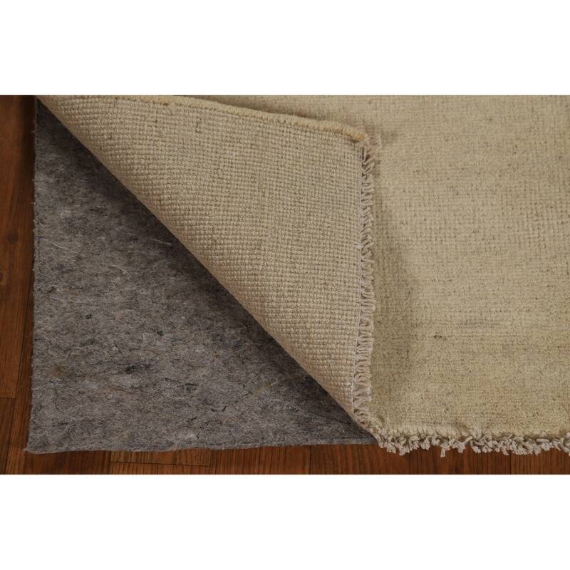 Gabbeh Modern Solid Rug Hand-Knotted Wool Carpet - 1'8"x 3'4"