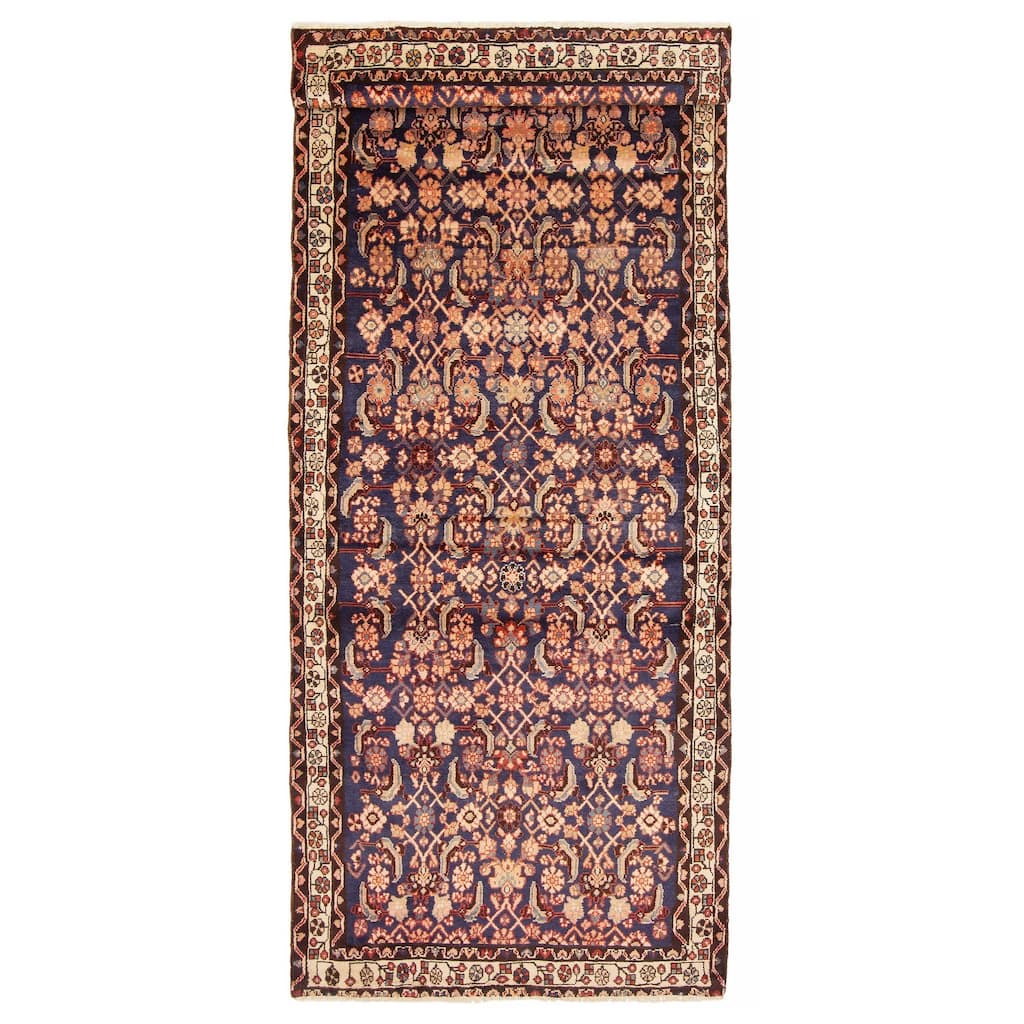 ECARPETGALLERY Hand-knotted Andelz Navy Wool Rug - 3'8 x 9'4