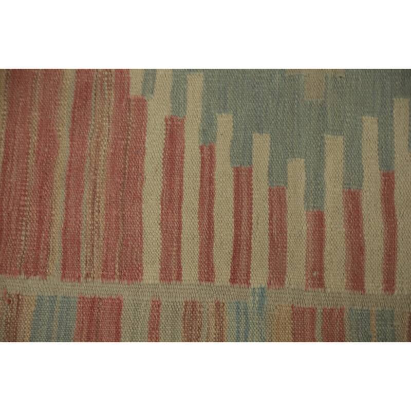 Hand Woven Oriental 100% Wool Carpet Southwestern Tribal Pink Kilim Area Rug - 4' 1'' X 2' 3''