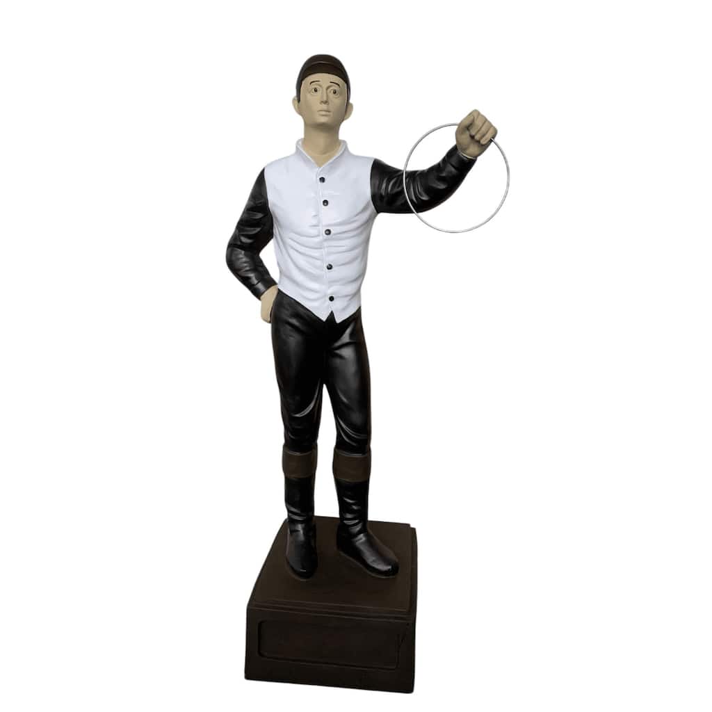 Classic Lawn Jockey Striped Dark Pants Garden Statue