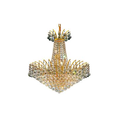 Victoria 11 light Gold Chandelier Clear SwarovskiÆ Elements Crystal - One Size