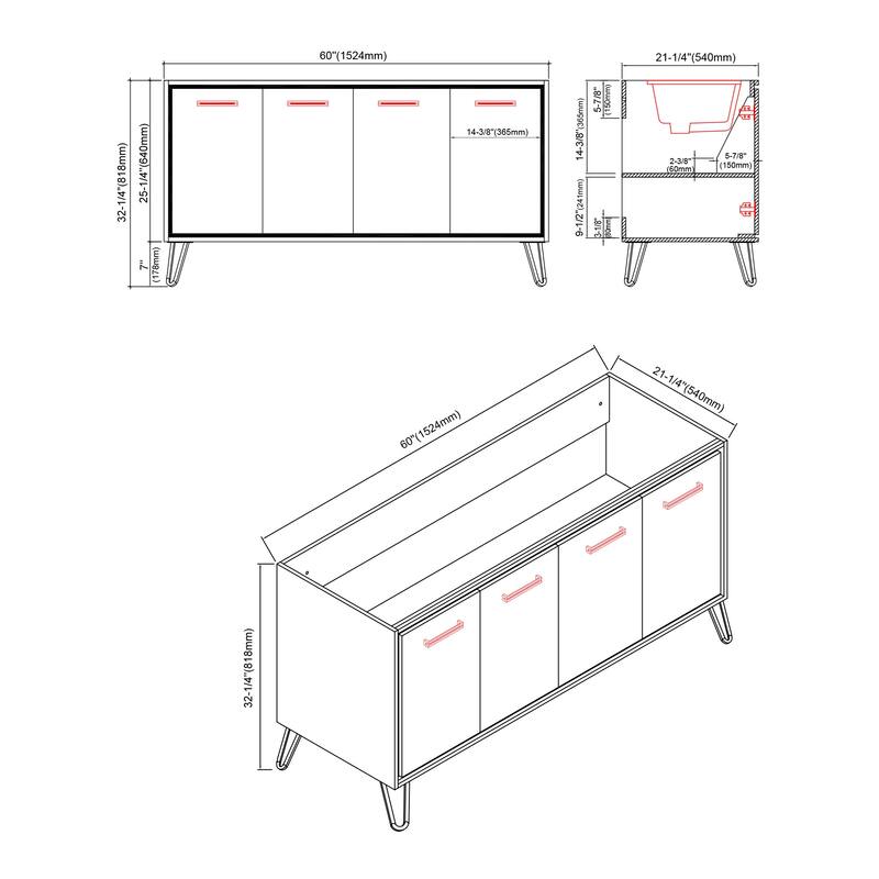 Mitchell 60" Double Bathroom Vanity Set