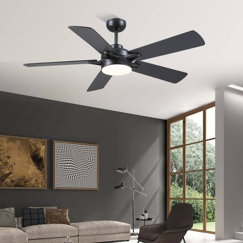 52" Indoor and Outdoor Ceiling Fan with Light Modern Ceiling Fan ,Remote and APP Conrol - 52 Inches