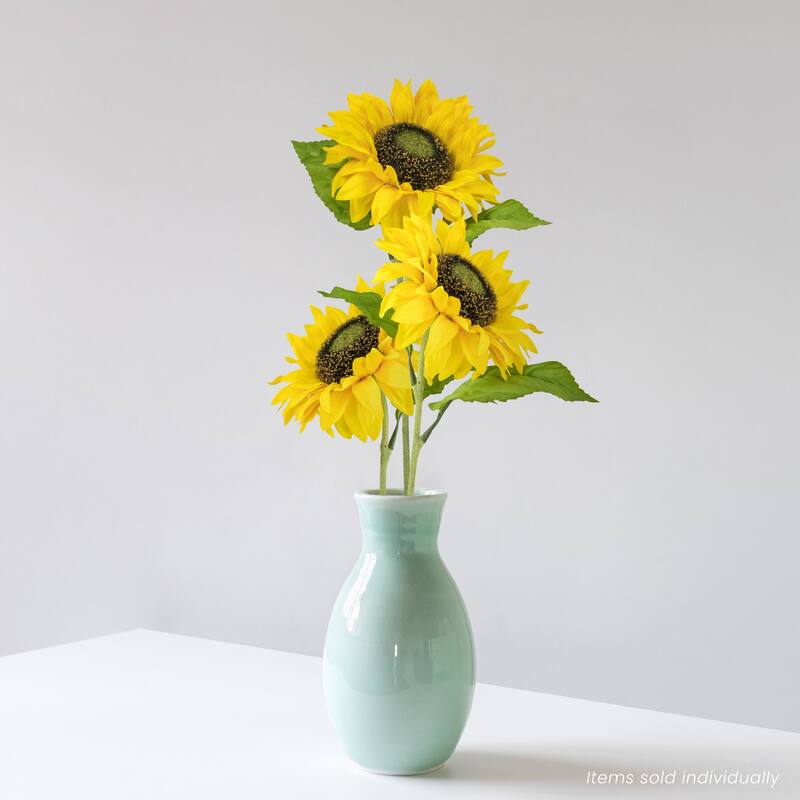 Sunflower Artificial Floral Stem Spray - 25" - Yellow
