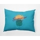 preview thumbnail 19 of 19, Summer Time Pineapple Polyester Indoor/Outdoor Pillow Turquoise - 14" x 20"