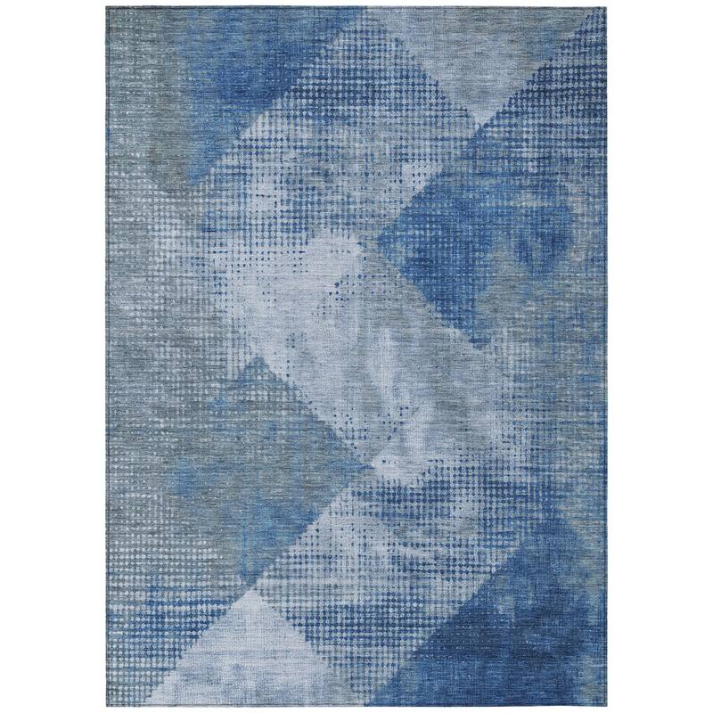 HomeRoots Geometric Transitional Rectangle Outdoor Rug
