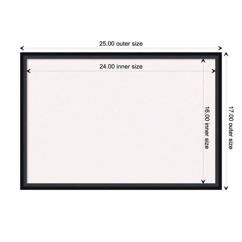 Lucie Wood Framed White Corkboard Bulletin Board - Lucie Black - Board Size 24x16
